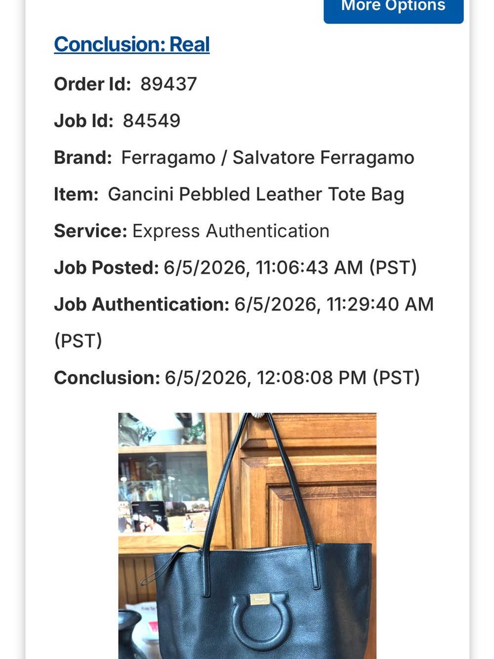 Salvatore Ferragamo tote Black Pebbled Leather Gancini attached zipper purse - Picture 3 of 15